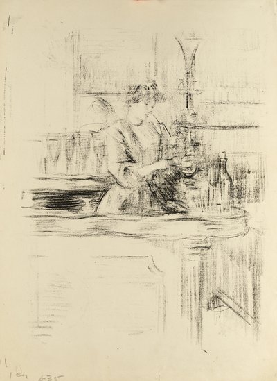 Woman working at a bar, late 1890s by Albert de Belleroche